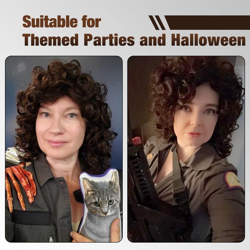 FantaLook Short Curly Brown Halloween Cosplay Wig for Men - Image 5